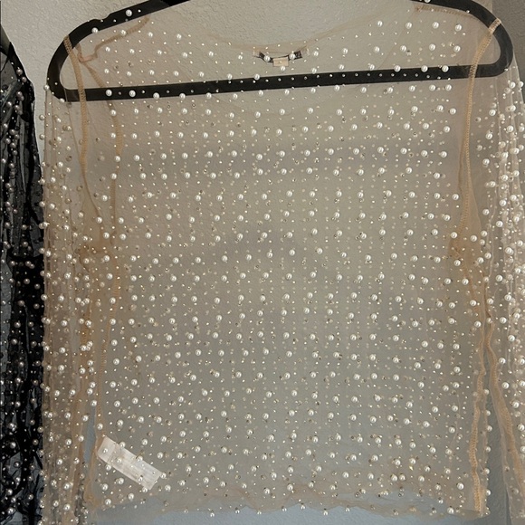 Haute Monde Black and Cream Pearl Blouses - Picture 9 of 9